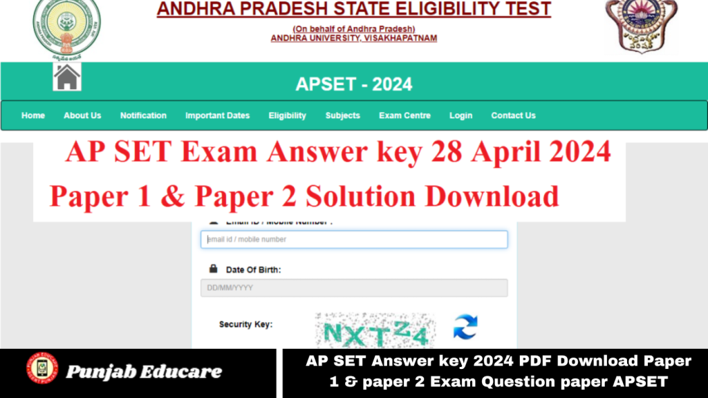 AP SET Answer key