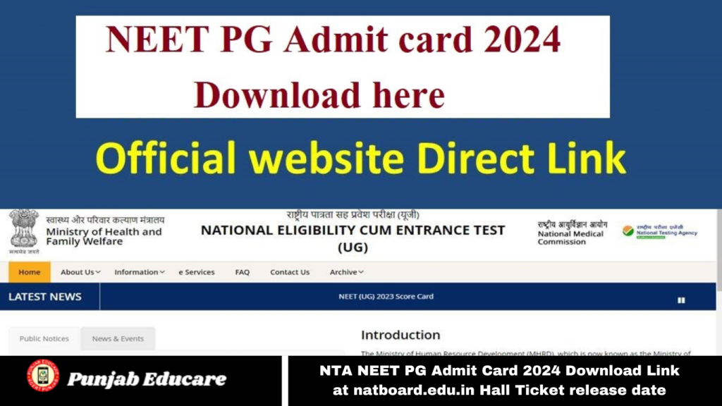 NTA NEET PG Admit Card