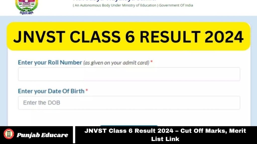 JNVST Class 6 Result